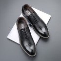 British business dress casual leather shoes men's pointed lace up versatile leather shoes cross-border large leather shoes men's one hair style
