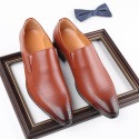 Youth retro pointed leather shoes, fashion men's shoes, carved leather shoes and men's business shoes