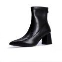 Yuanlitong 2021 new net red thin boots pointed sexy middle tube thick heel back zipper fashion women's Boots