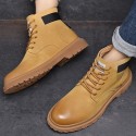 Men's shoes high top men's autumn leather middle top Martin boots fashion short boots British leather boots tooling boots