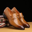 Leather shoes men's British pointed new business dress men's shoes trend one step on youth fashion men's shoes one hair substitute