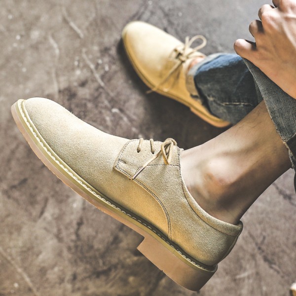 2021 spring new men's casual shoes Korean British small leather shoes suede men's shoes support one hair substitute