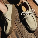 Men's shoes new fashion men's casual leather shoes Korean fashion versatile suede board shoes British style leather board shoes men's hair