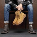 Men's shoes high top men's autumn leather middle top Martin boots fashion short boots British leather boots tooling boots