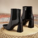 2021 new pointed thick heel elastic boots black super fiber socks boots thin boots high heels middle short boots women's Boots
