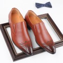 New British and European version of pointed toe overshoot men's business dress leather shoes fashion men's shoes