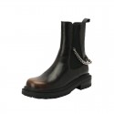 2021 winter new gradient same Chelsea thick heel chimney boots women's metal chain net red same women's Boots 