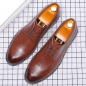 2020 new men's shoes soft soled leather casual Plaid leather shoes men's business wedding banquet shoes size 45 wear-resistant fashion 