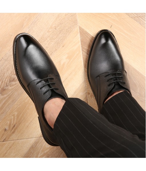 2021 autumn and winter new leather men's shoes business casual leather shoes lace up large cross-border wedding shoes bridegroom trend