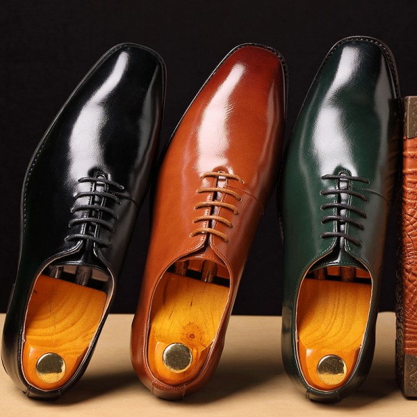 Amazon wishlazada cross border business dress leather shoes men British style large pointed shoes men