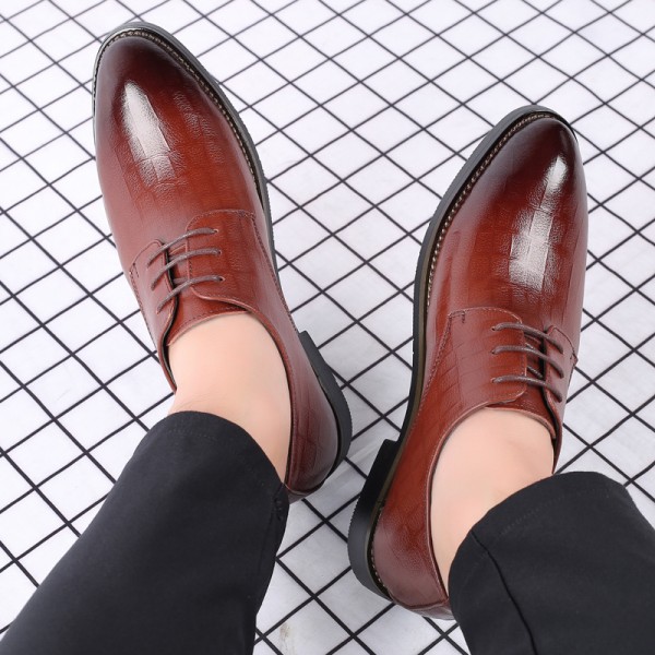 2021 new business casual men's shoes soft soled leather office shoes breathable formal dress wedding shoes banquet date 