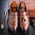 Amazon wishlazada leather shoes fashion block tassel men's shoes large men's shoes