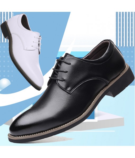 2021 new business casual men's shoes formal office leather shoes men's cross-border special for large wedding small white shoes youth 