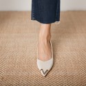 338-16 metal head Satin ice silk high heels women's pointed shallow mouth thin heel sexy professional single shoe