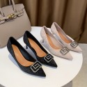 3068-60 Korean version double f custom velvet high heels women's pointed thin heels 2021 spring new work shoes