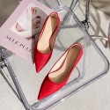 Banquet high heels women's thin heels pointed single shoes 2021 new shallow mouth work shoes single shoes women's wine red wedding shoes