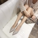 666-3 pink Korean chic stone diamond stitched high heels women's pointed thin heel single shoes Bridesmaid shoes
