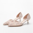 778-31 mesh embroidered high heels women's pointed thin heels sexy single shoes 2021 spring new mesh