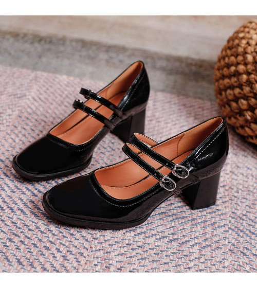 2021 new one line belt Mary Jane shoes w...