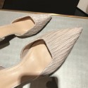345-61 Korean version solid color pleated 2020 autumn high heels women's professional work shoes single shoes with pointed shallow mouth