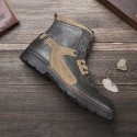 Cross border large size Martin boots men's casual leather shoes Europe and the United States size Zhongbang motorcycle boots outdoor retro boots single boots 