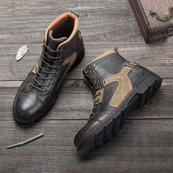 Cross border large size Martin boots men's casual leather shoes Europe and the United States size Zhongbang motorcycle boots outdoor retro boots single boots 