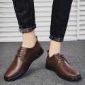 New Retro British Style Men's leather shoes Korean version low Gang cover foot business men's shoes large size trend summer small leather shoes 