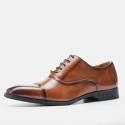 Men's business leather shoes 2021 spring and summer formal dress wood grain three joint cross-border foreign trade men's shoes 