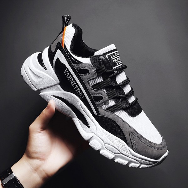 Summer color matching men's casual shoes thick bottom low top lace up youth sports shoes new student men's shoes wholesale 