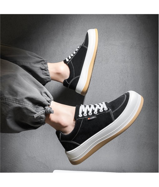 2021 new men's Hong Kong style casual shoes warm thick soled round head men's shoes in spring and autumn Japanese ugly cute big head board shoes 