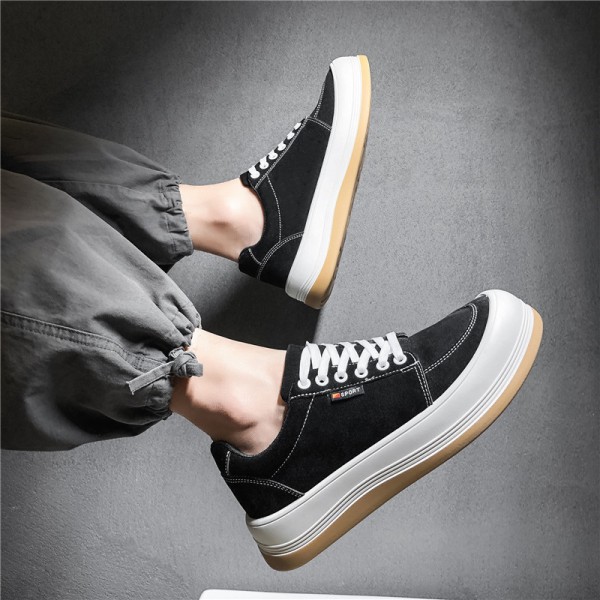 2021 new men's Hong Kong style casual shoes warm thick soled round head men's shoes in spring and autumn Japanese ugly cute big head board shoes 