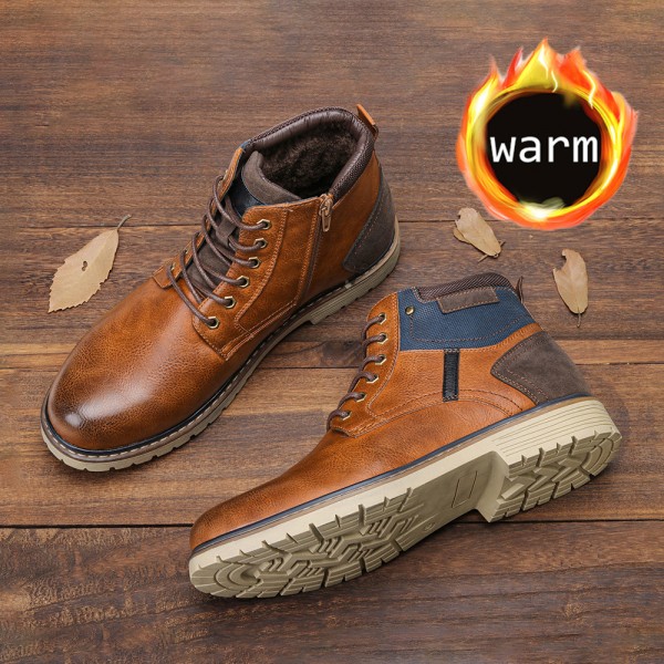 Winter men's Martin boots 2021 new independent station retro rubbing color Plush warm cross-border foreign trade cotton shoes men's Boots 