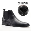 Autumn new men's leather shoes one foot, leather boots, old British business low heel shoes, Chelsea men's Boots 