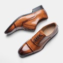 Men's business leather shoes 2021 spring and summer formal dress wood grain three joint cross-border foreign trade men's shoes 