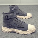 Fashion color matching men's high top shoes new ins fashion canvas Martin shoes warm and casual men's shoes in spring and winter 