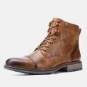 Cross border high top Martin boots retro men's Boots US Size tooling Short Boots Men's shoes cross border large size men's leather boots 