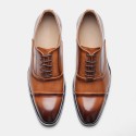 Men's business leather shoes 2021 spring and summer formal dress wood grain three joint cross-border foreign trade men's shoes 