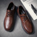 New Retro casual men's small leather shoes autumn and winter British style business leather shoes men's trend Martin men's shoes 