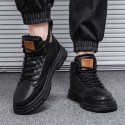 New fashion outdoor men's work shoes winter Plush warm Martin boots men's Retro High help men's cotton shoes 