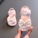 Summer princess shoes new girls' hair knot sandals 2022 baby SANDALS BEACH one Korean version-