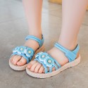 Children's sandals flower fashion small, medium and large children's beach shoes girls' soft soled student girls' shoes 24-38