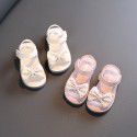 Summer princess shoes new girls' hair knot sandals 2022 baby SANDALS BEACH one Korean version-