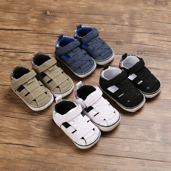 Summer 0-1 year old foreign trade toddler shoes canvas sandals soft soled baby shoes baby shoes