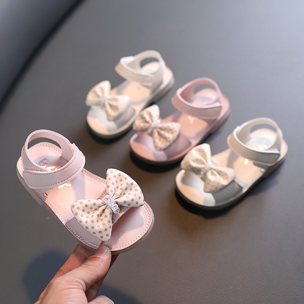 Summer princess shoes new girls' hair knot sandals 2022 baby SANDALS BEACH one Korean version-