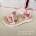 2019 summer bow girls' sandals Korean version soft bottom middle and small children's lady princess shoes new children's sandals low