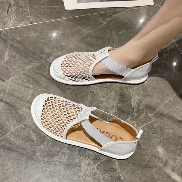 Shoes summer Baotou mesh sandals women's summer soft sole 2022 breathable hollow mesh face big head one foot doll shoes hot