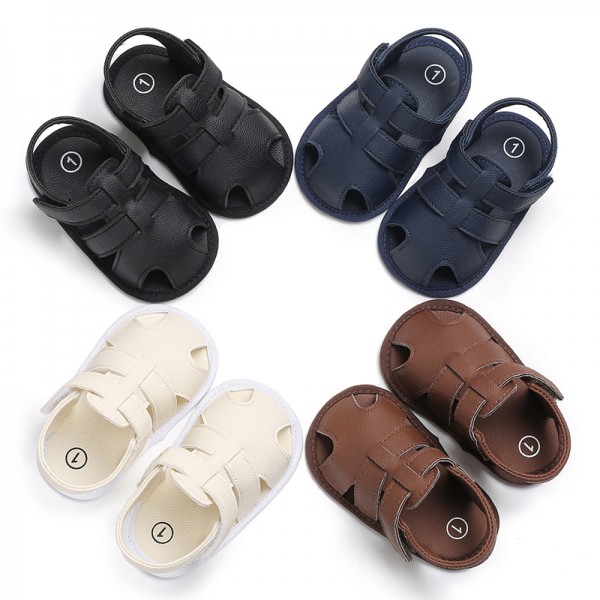 Baby shoes summer men's baby 0-1 years old foot wrapped solid color sandals toddlers one hair substitute