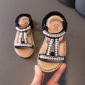 Diamond summer shoes princess shoes flash ROMAN SANDALS wholesale Korean girls' pearl sandals 2022 girls' new open toe shoes