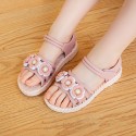 Children's sandals flower fashion small, medium and large children's beach shoes girls' soft soled student girls' shoes 24-38