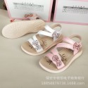 2019 summer bow girls' sandals Korean version soft bottom middle and small children's lady princess shoes new children's sandals low